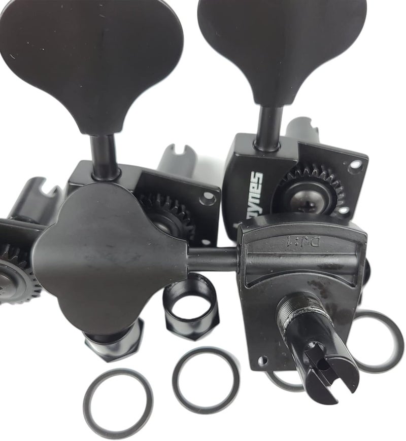 Kaynes Bass Tuners 1:26 Ratio Open Gear Tuning Key Pegs Guitar Machine Head Tuners for Jazz or Precision Electric Bass Instruments Black (4 for Right) - Image 4